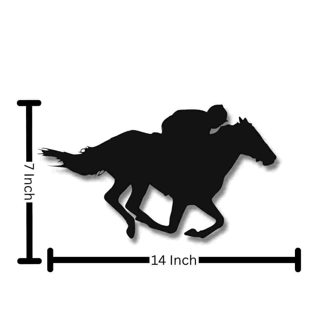 Galloping Horse with Jockey Wall Decor – Dynamic Sports & Equestrian Wall Art view 2