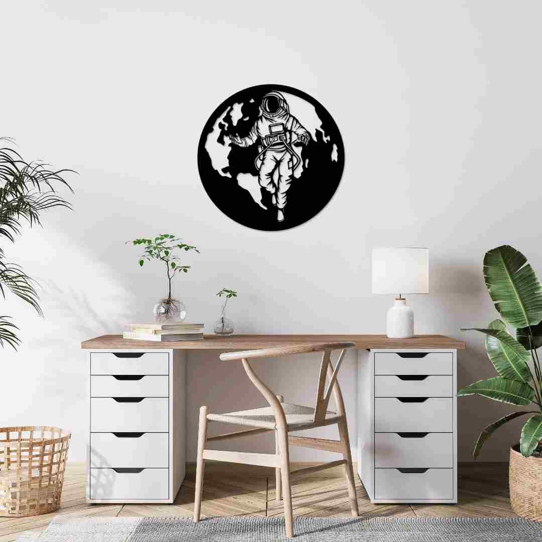 Astronaut in Space Circular Wall Décor