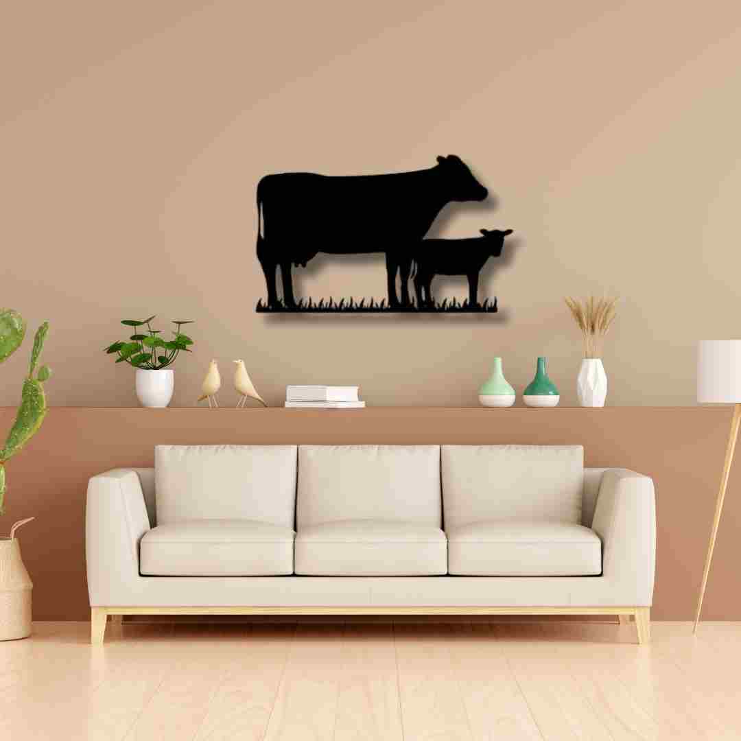 Cow & Calf Family Wall Decor – Nature & Love-Themed Wall Art view 2