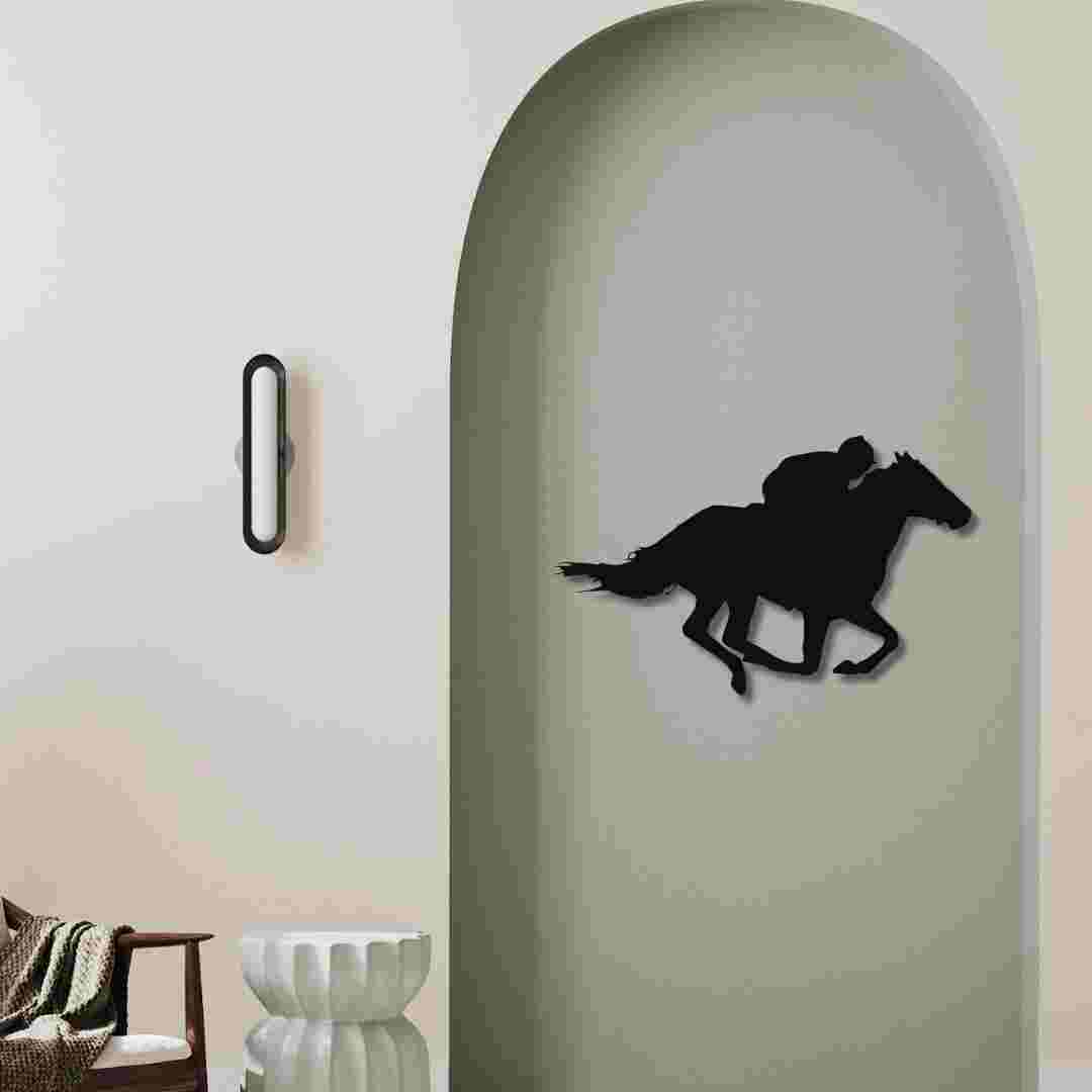 Galloping Horse with Jockey Wall Decor – Dynamic Sports & Equestrian Wall Art view 4
