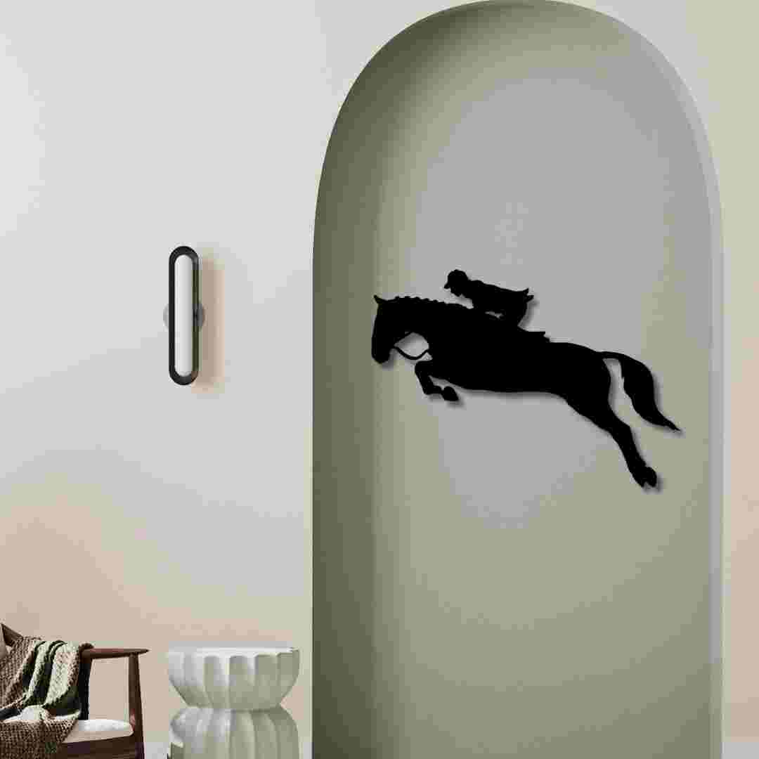 High-Jumping Horse with Jockey Wall Decor – Equestrian Sports Wall Art view 6