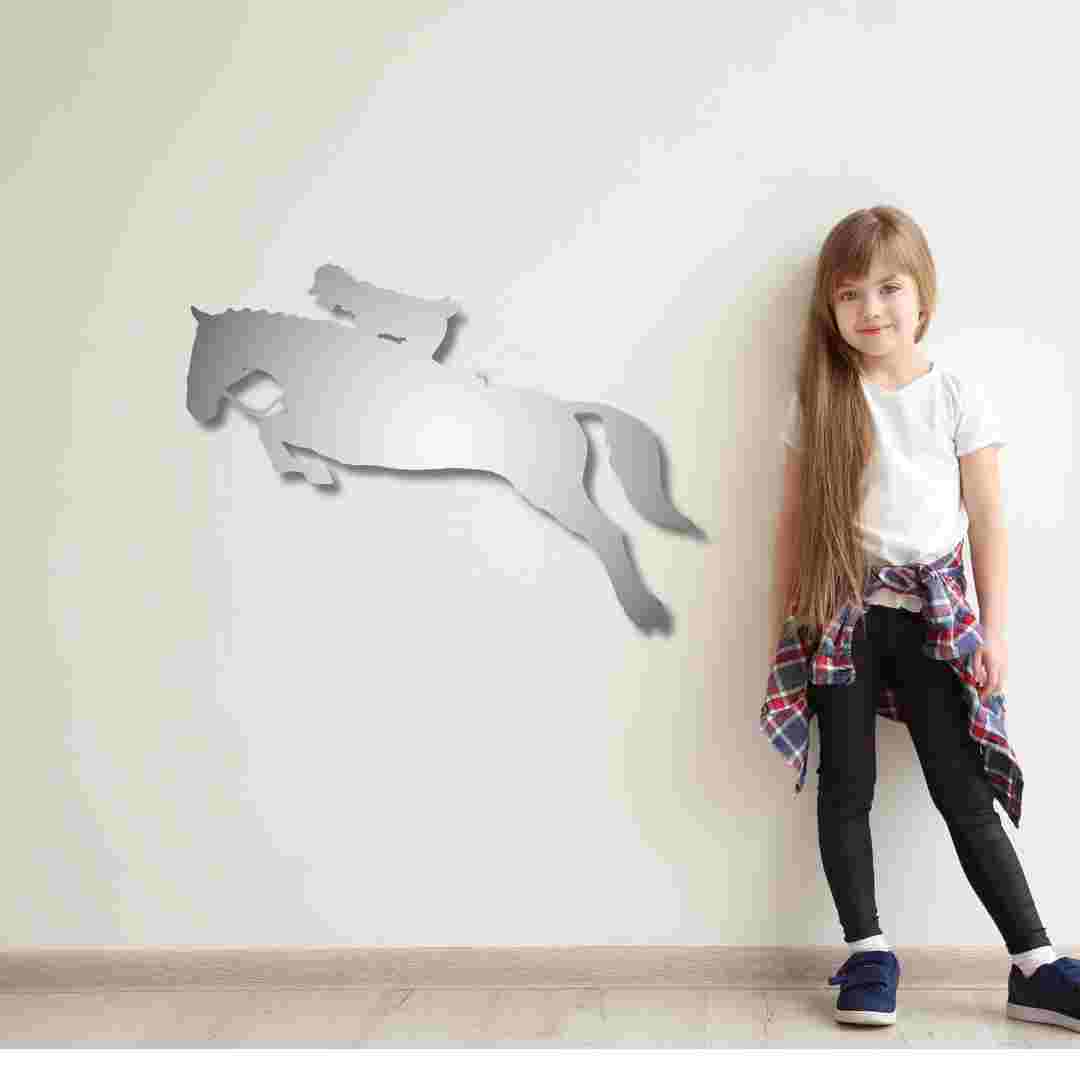 High-Jumping Horse with Jockey Wall Decor – Equestrian Sports Wall Art view 3