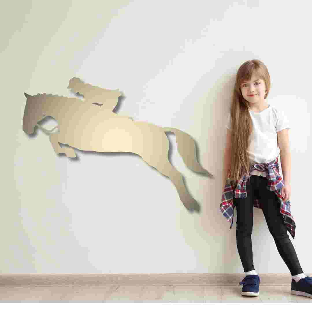 High-Jumping Horse with Jockey Wall Decor – Equestrian Sports Wall Art view 2