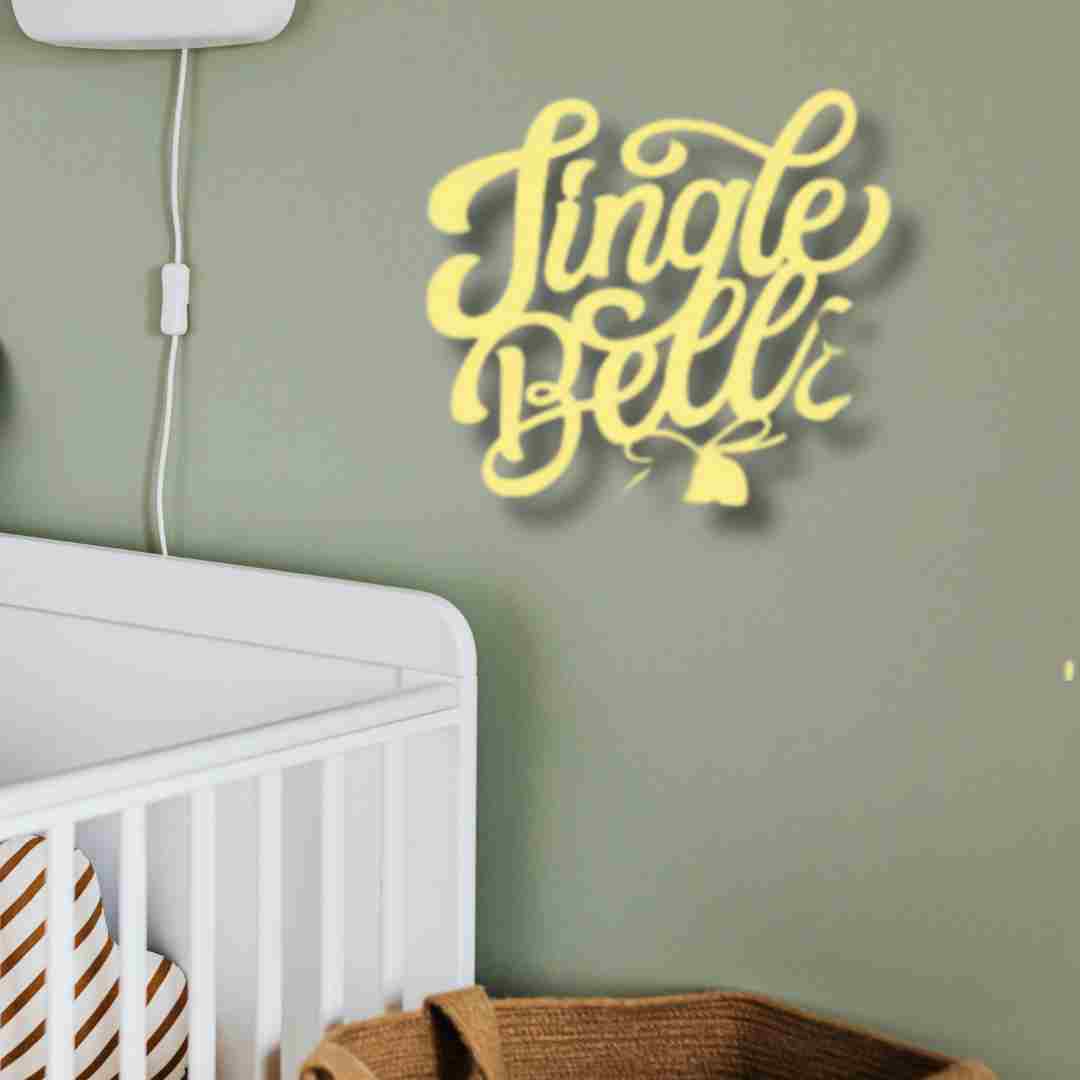 Jingle Bells Script Wall Decor – Christmas Festive Wall Art view 3