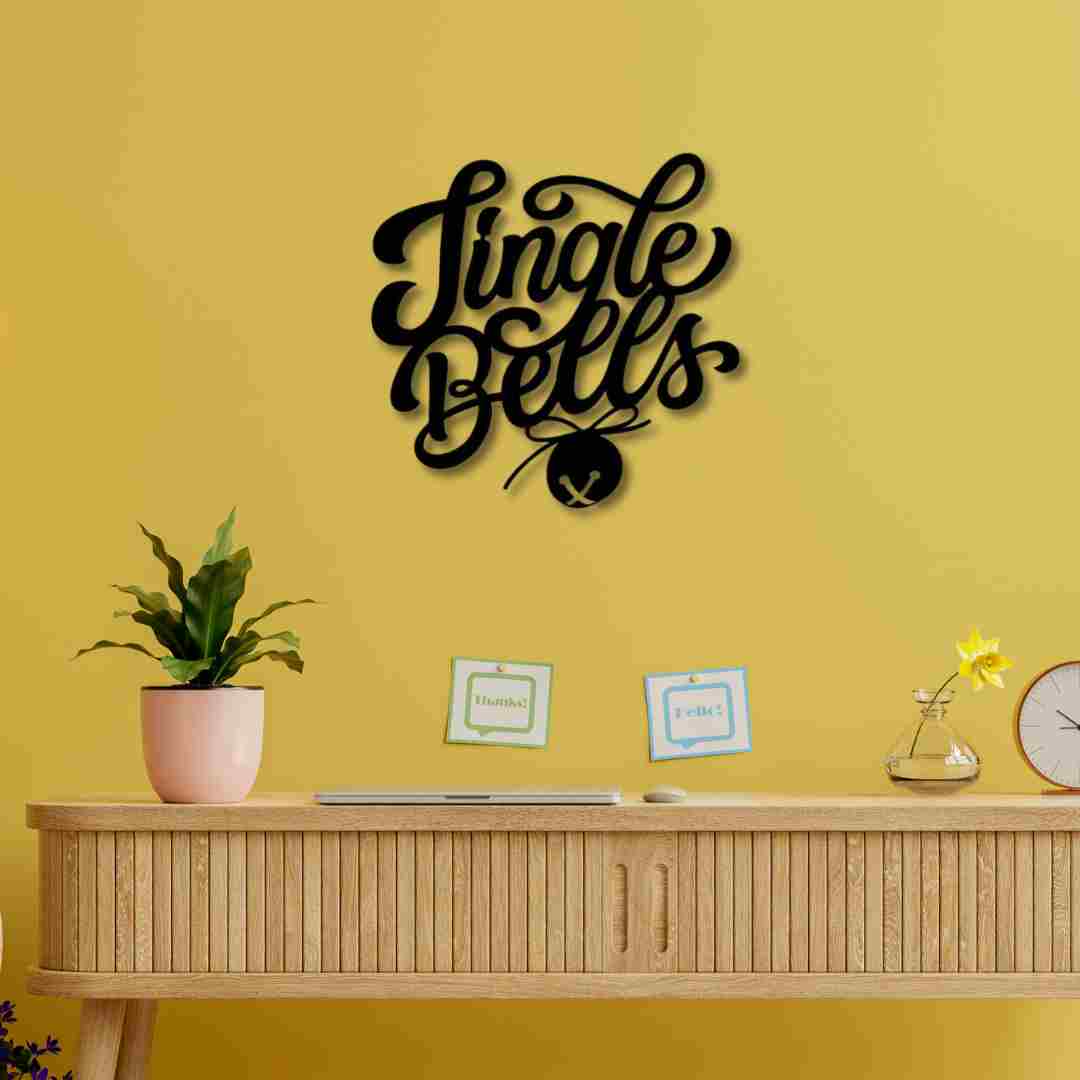 Jingle Bells Script Wall Decor – Christmas Festive Wall Art view 2