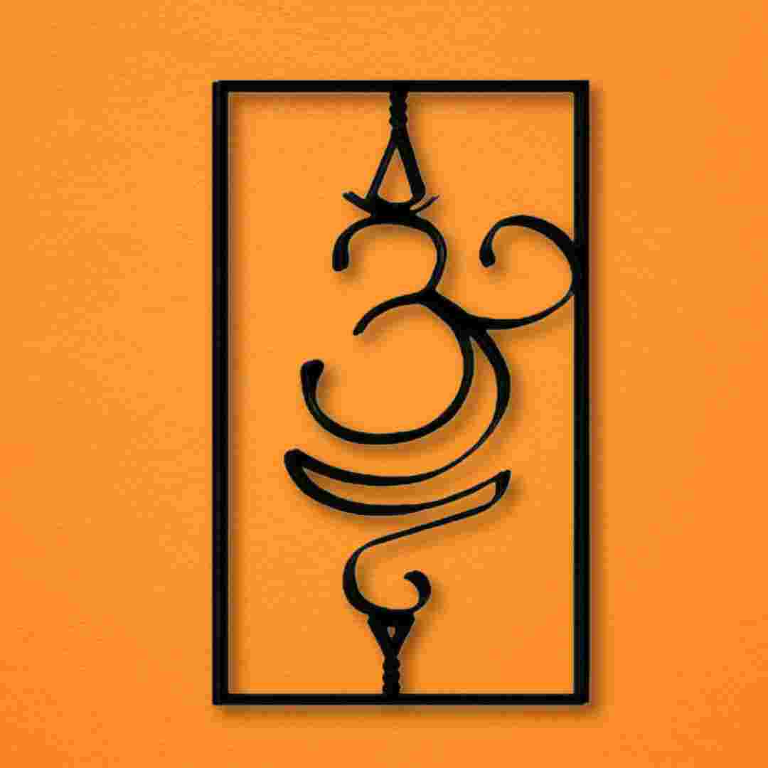 Om Yoga Symbol Wall Decor – Rectangular Frame Spiritual Wall Art view 5