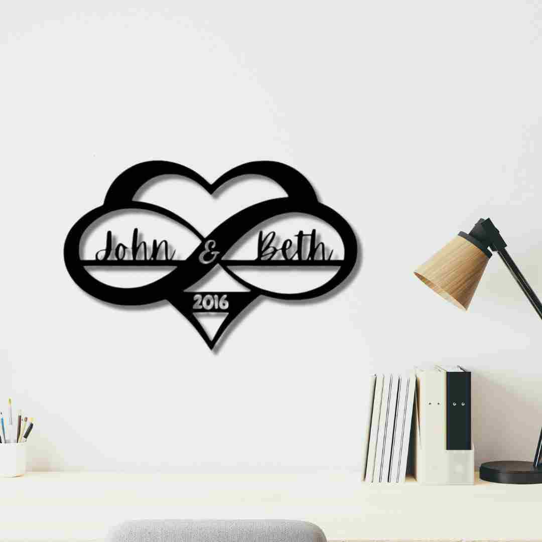 Personalized Infinity Heart Sign