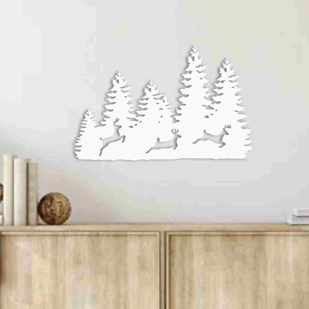 Three Forest Deers Wall Decor – Nature Wildlife Wall Art view 6
