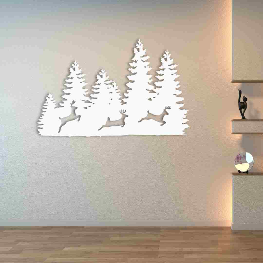 Three Forest Deers Wall Decor – Nature Wildlife Wall Art view 5