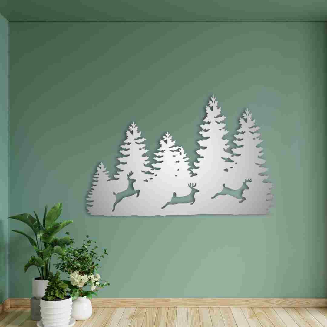 Three Forest Deers Wall Decor – Nature Wildlife Wall Art view 4