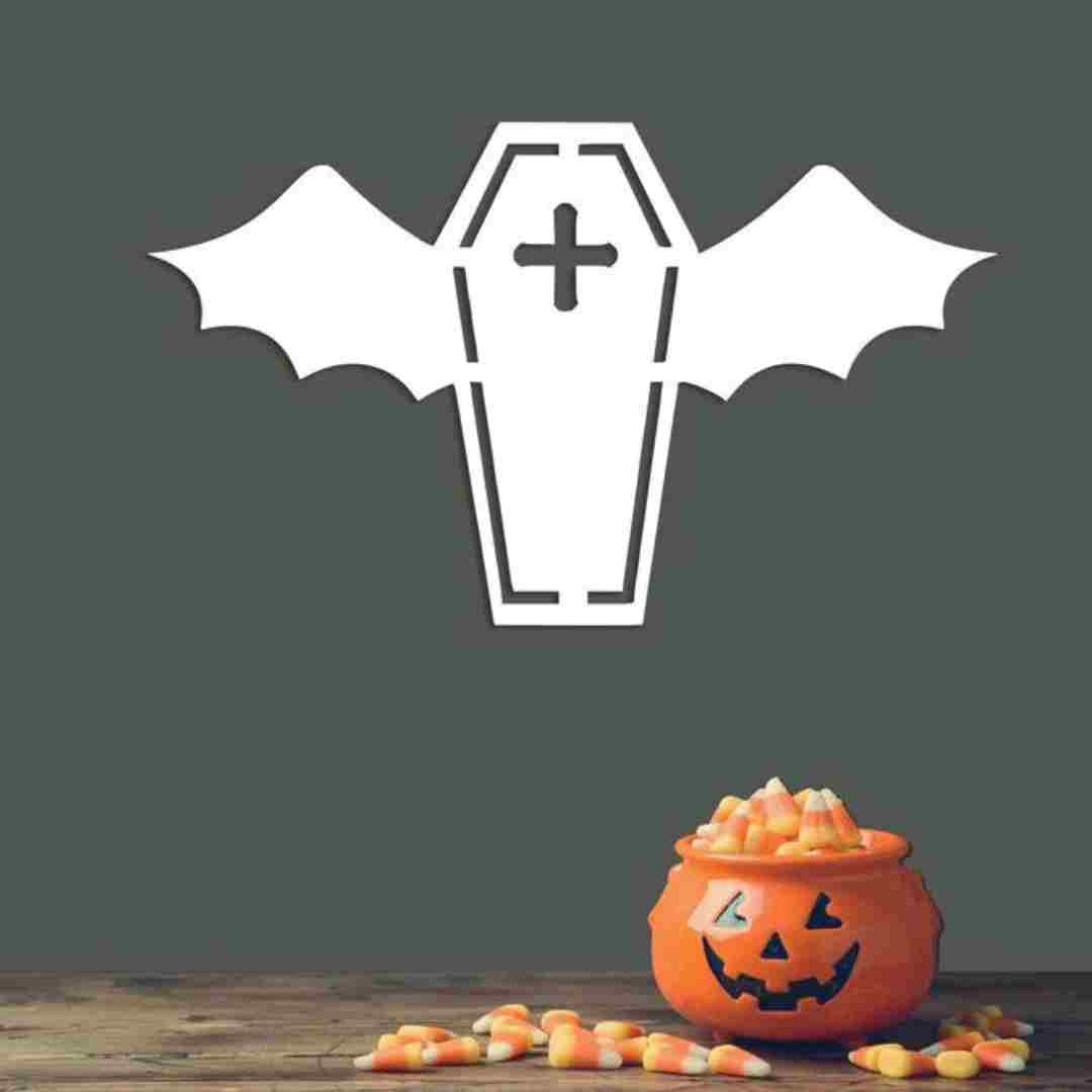Vampire Coffin Wall Decor – Gothic Halloween Wall Art view 4