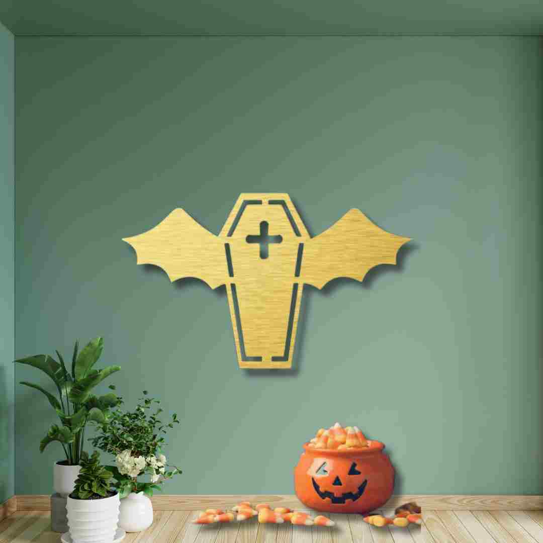 Vampire Coffin Wall Decor – Gothic Halloween Wall Art view 2