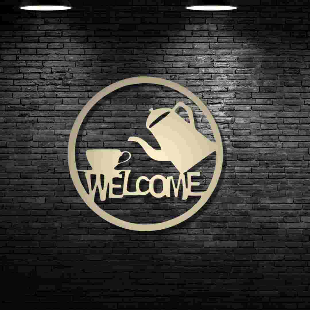 Welcome Tea & Cup Wall Décor view 3