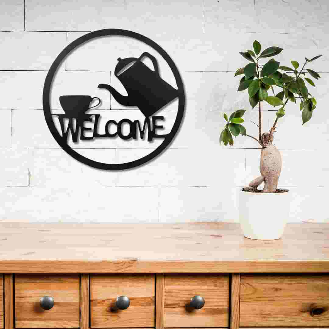 Welcome Tea & Cup Wall Décor