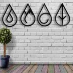 Four Elements Drop Shape Wall Décor (Set of 4)