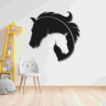 Entangled Feather-Haired Horse Heads Wall Decor – Artistic Dual Horse Design - Image 14