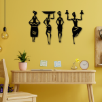 African Woman Working & Dancing Pose Wall Decor – Cultural Silhouette Art - Image 5