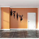 African Woman Working & Dancing Pose Wall Decor – Cultural Silhouette Art - Image 3