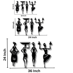 African Woman Working & Dancing Pose Wall Decor – Cultural Silhouette Art - Image 13