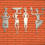 African Woman Working & Dancing Pose Wall Decor – Cultural Silhouette Art - Image 11
