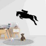 High-Jumping Horse with Jockey Wall Decor – Equestrian Sports Wall Art - Image 13