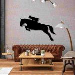 High-Jumping Horse with Jockey Wall Decor – Equestrian Sports Wall Art - Image 9
