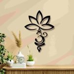 Lotus and Om Vertical Wall Decor – Spiritual Yoga Wall Art (2 Piece Flexible Design)