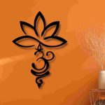 Lotus and Om Vertical Wall Decor – Spiritual Yoga Wall Art (2 Piece Flexible Design) - Image 4
