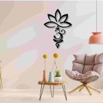 Lotus and Om Vertical Wall Decor – Spiritual Yoga Wall Art (2 Piece Flexible Design) - Image 2