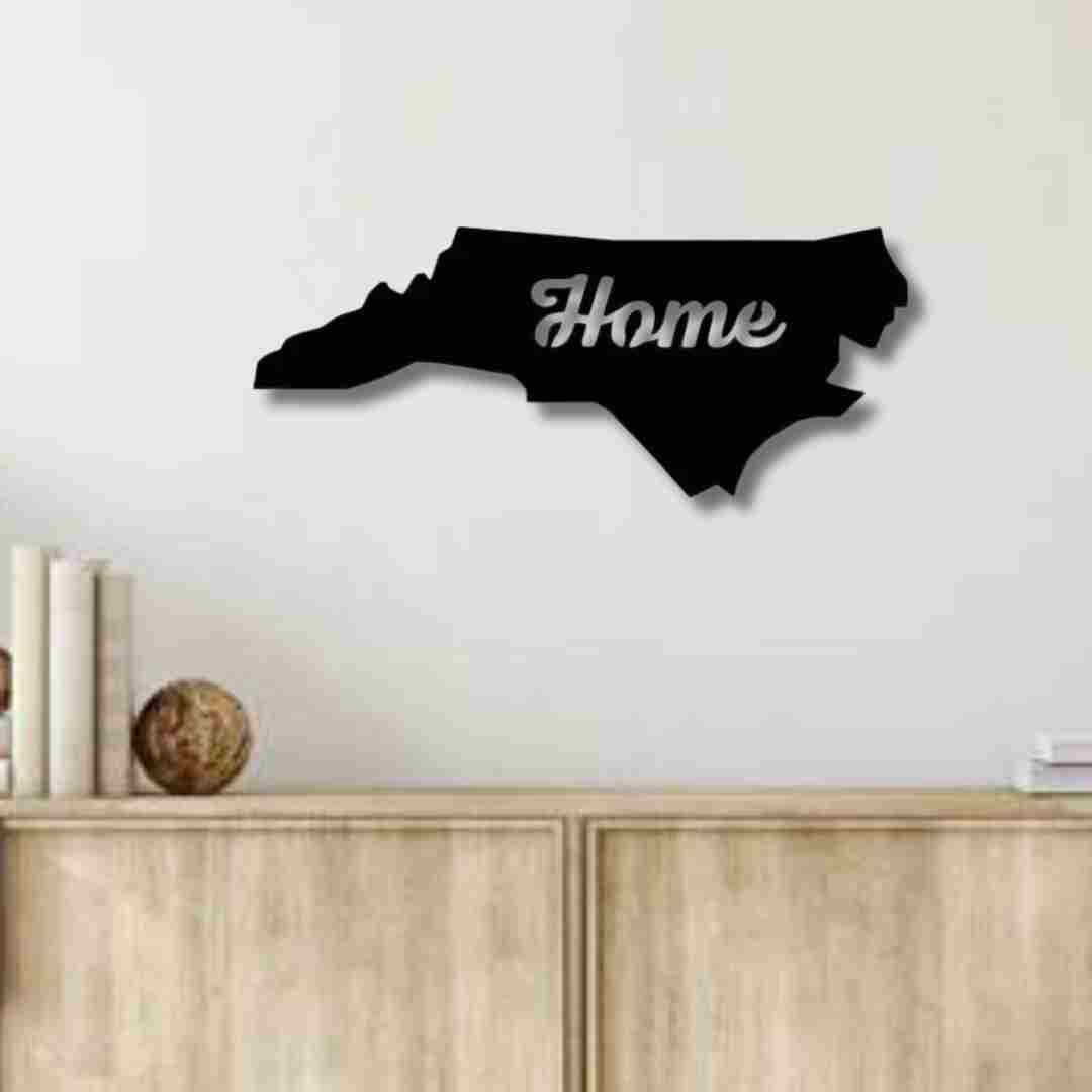 North-Carolina-Home-4.jpg North Carolina “Home” Wall Decor – State Shape Wall Art - Image 1
