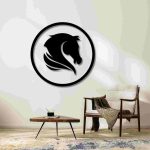 Royal Horse Head Circular Cut-Out Wall Decor – Luxury Equestrian Wall Art - Image 5