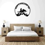 Snowmobiler Circular Ring Wall Decor – “Don’t Follow Me” Adventure Wall Art - Image 3