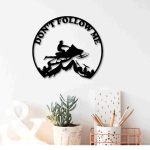 Snowmobiler Circular Ring Wall Decor – “Don’t Follow Me” Adventure Wall Art - Image 11