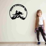 Snowmobiler Circular Ring Wall Decor – “Don’t Follow Me” Adventure Wall Art - Image 2