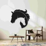 Entangled Feather-Haired Horse Heads Wall Decor – Artistic Dual Horse Design - Image 9